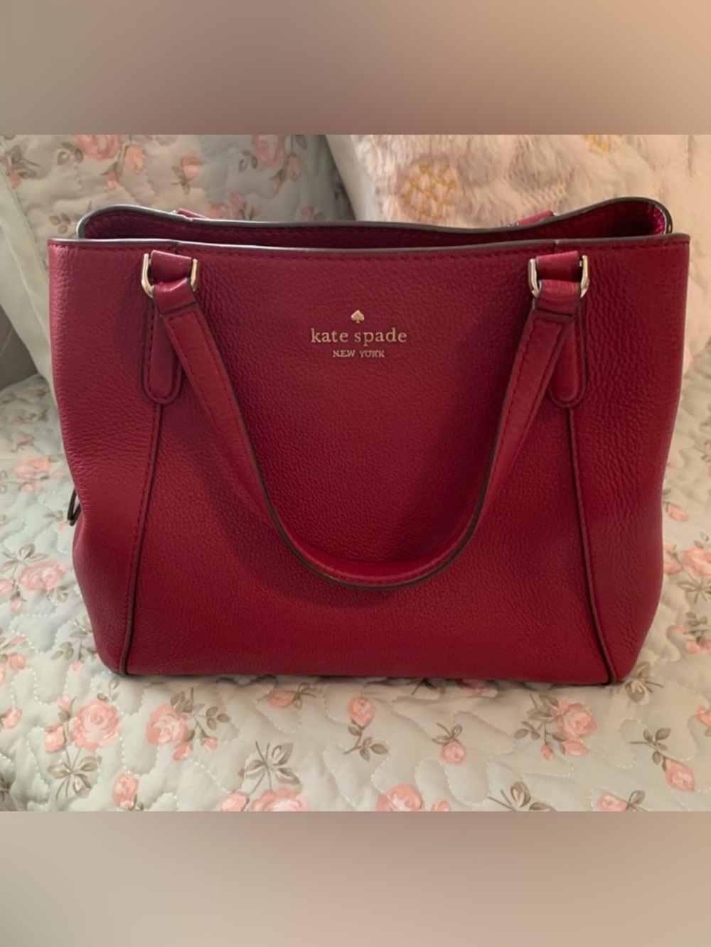 Kate Spade Raspberry Pebbled Leather Satchel